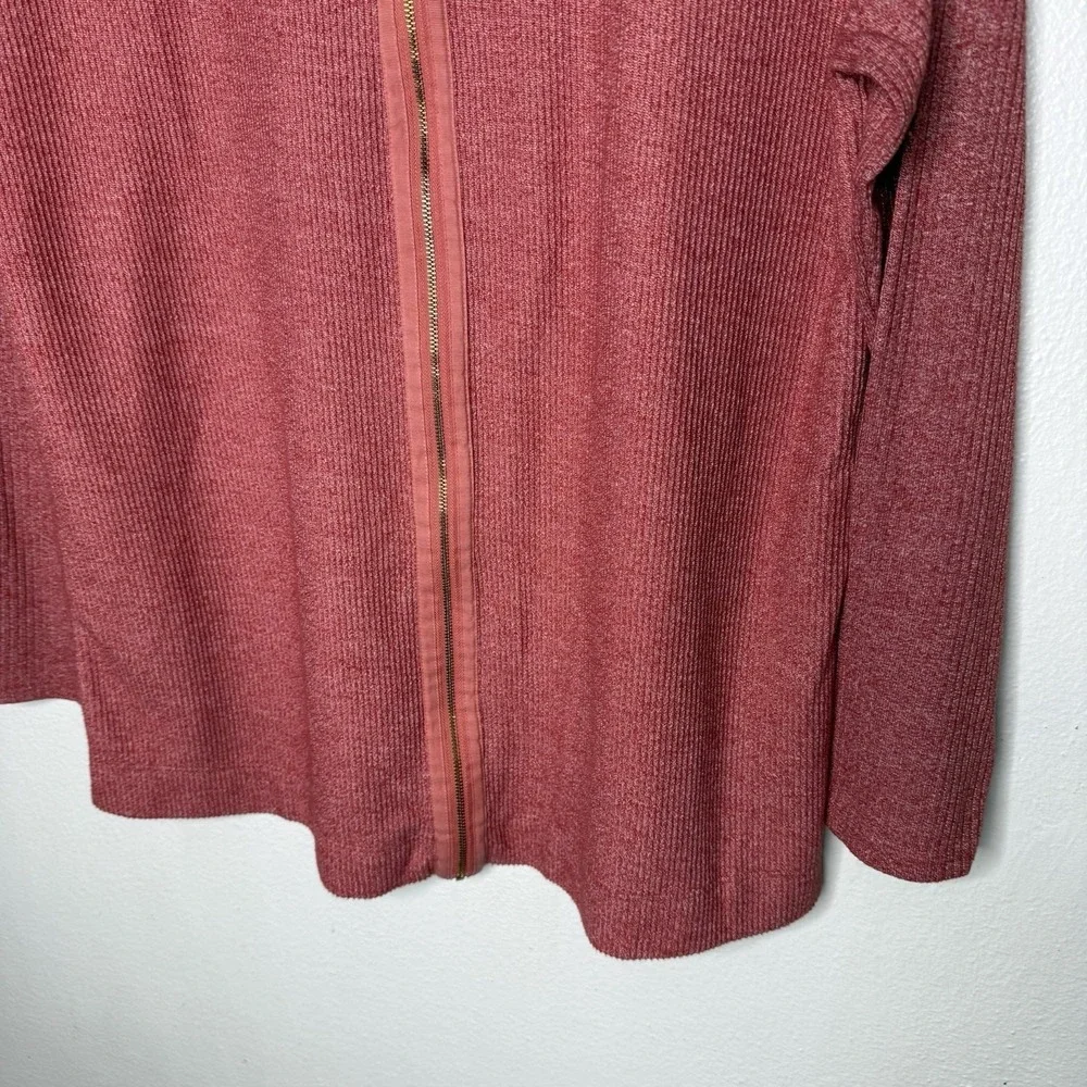 Soft Surroundings Lhami Full‎ Zip Ribbed Cardigan Womens Large Sweater Mock Neck